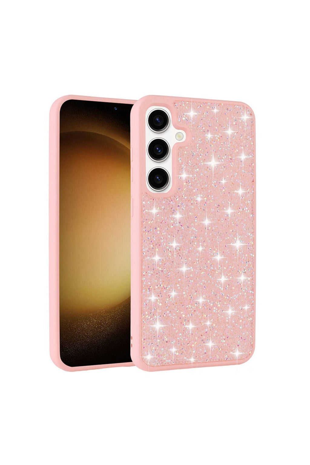 Galaxy S24 Uyumlu Parlak Taşlı Tasarım Pırlanta Zore Kılıf-Siyah