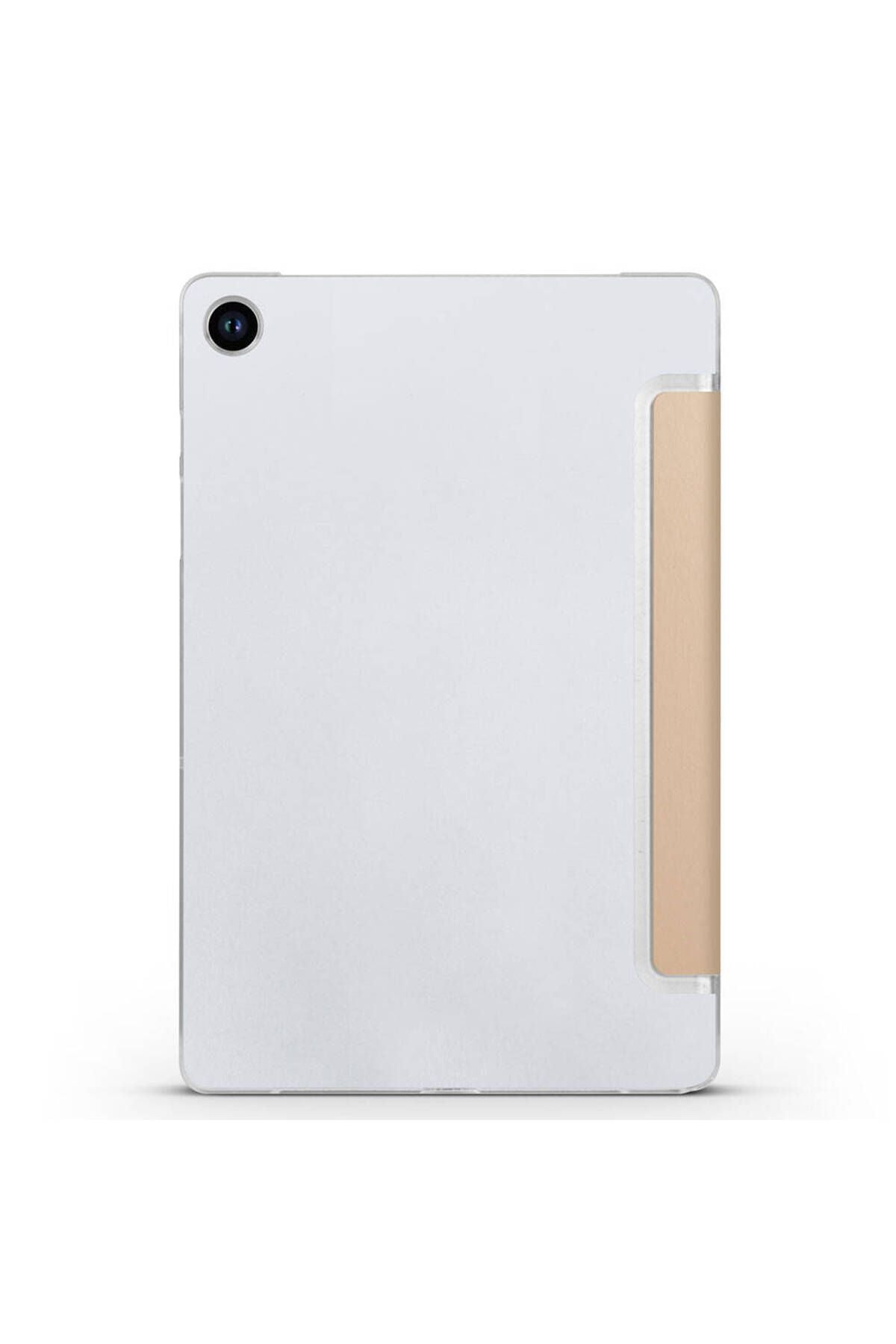 Galaxy Tab A9 Uyumlu Zore Smart Cover Standlı 1-1 Kılıf-Gri