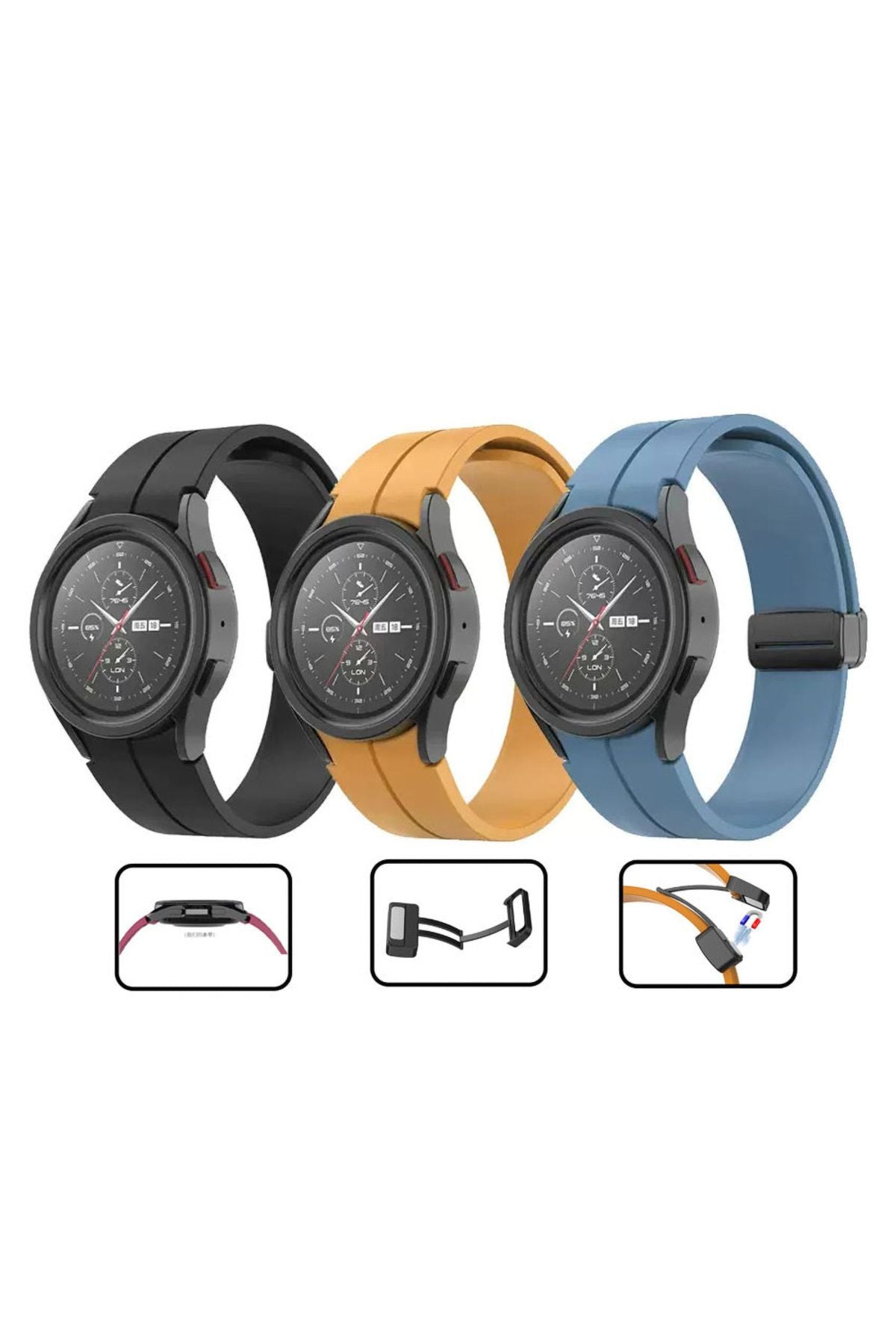 Galaxy Watch 5 44mm Uyumlu KRD-84 Uyumlu Zore Kordon-Starlight
