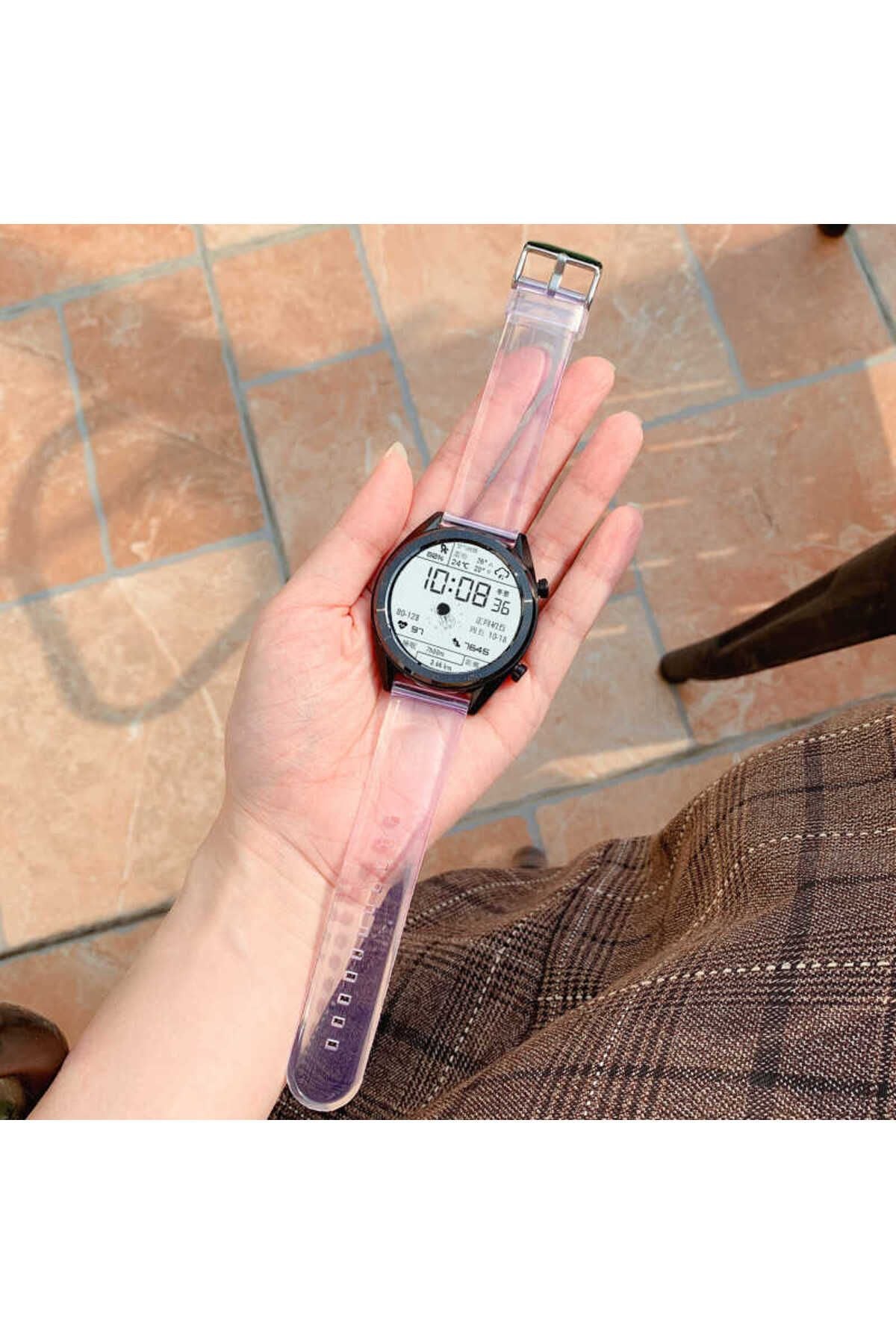 Galaxy Watch 46mm KRD-13 Şeffaf Uyumlu Zore Kordon-Renksiz