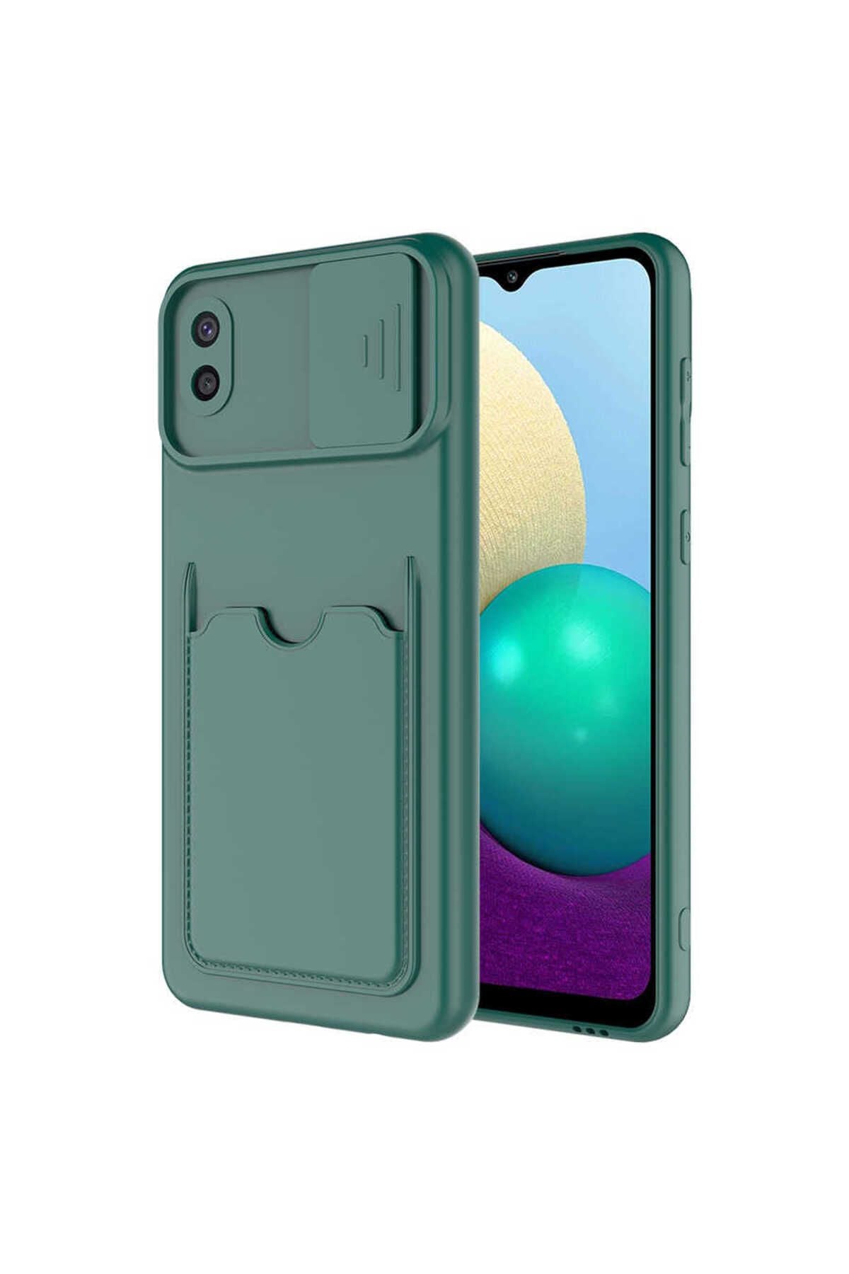 Galaxy A02 Uyumlu Adamax Kartix Kapak - Koyu Yeşil Adamax
