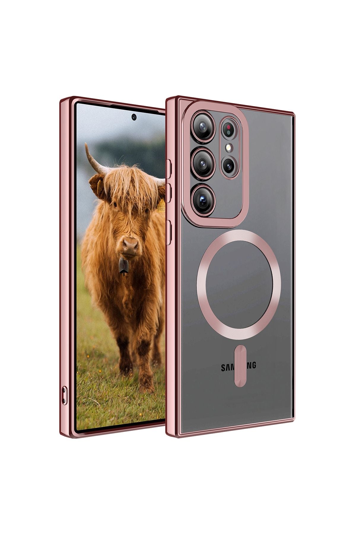 Galaxy S23 Ultra Uyumlu Magsafe Wireless Şarj Özellikli Zore Setro Silikon-Gümüş