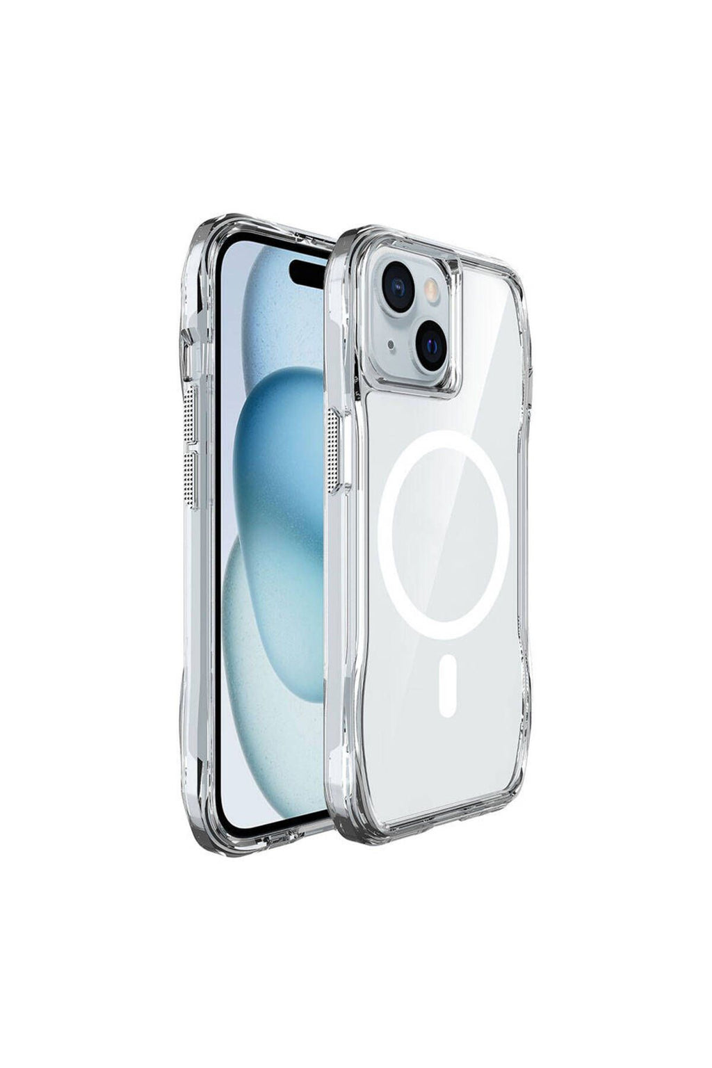 iPhone 15 Uyumlu Kılıf Magsafe Şarj Özellikli Airbagli Şeffaf SVL İncek Kapak - Şeffaf