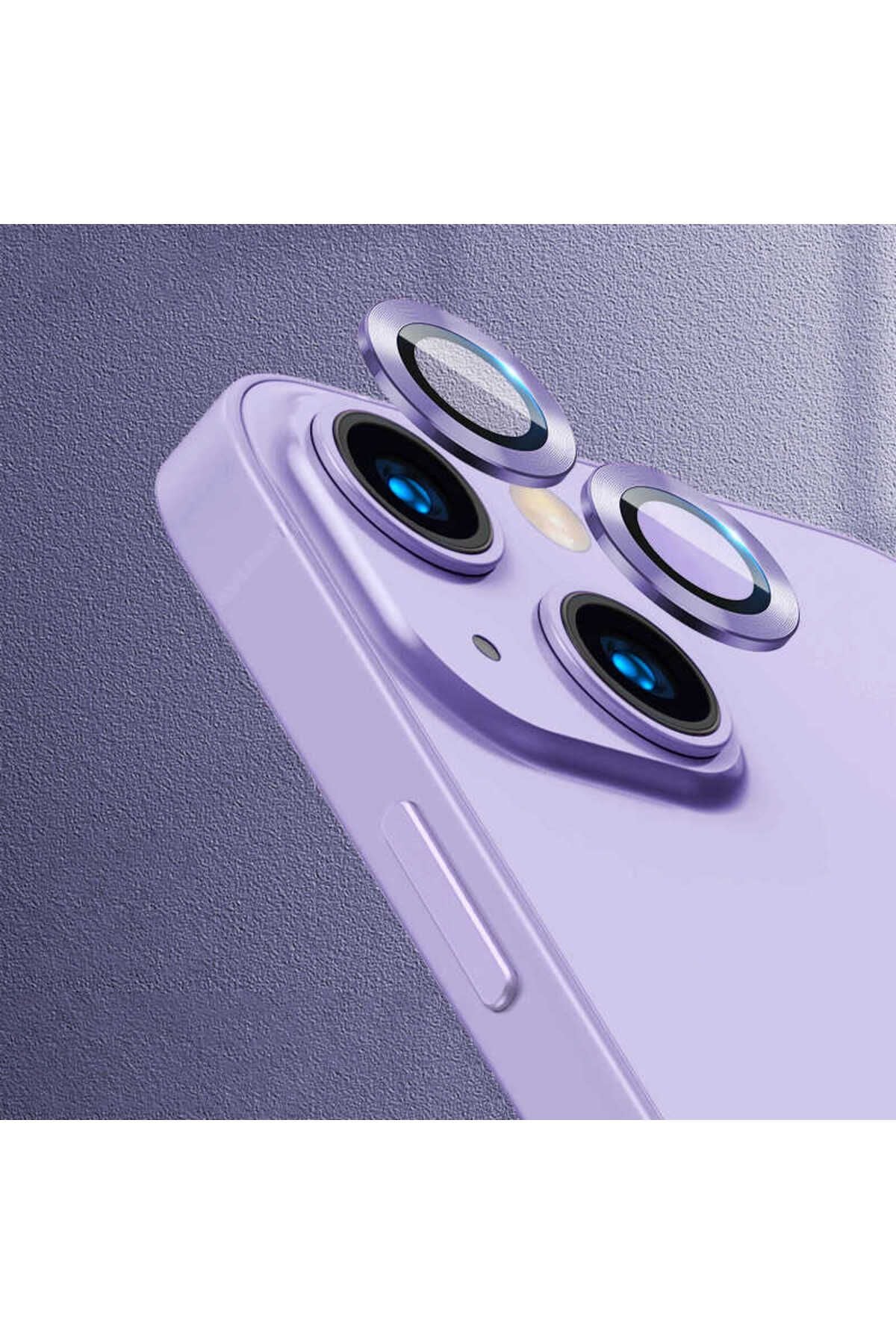 iPhone 13 Mini Uyumlu Zore CL-07 Kamera Lens Koruyucu-Mor