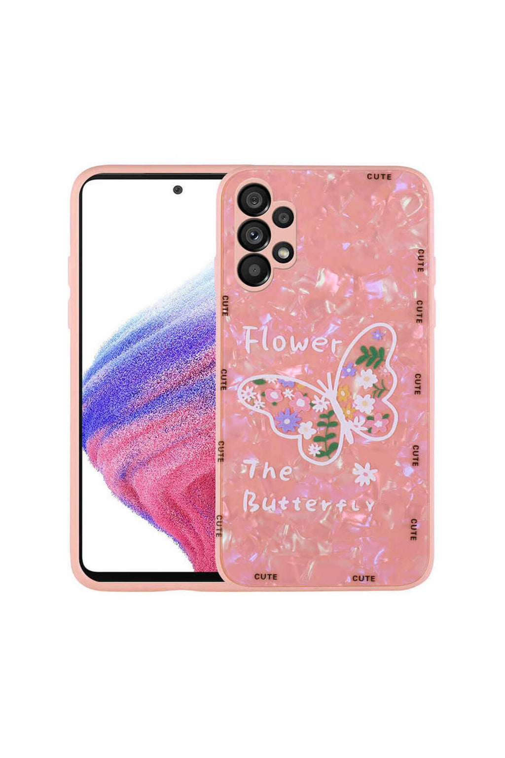 Galaxy A13 4G Kılıf Desenli Sert Silikon Zore Mumila Kapak - White Bear