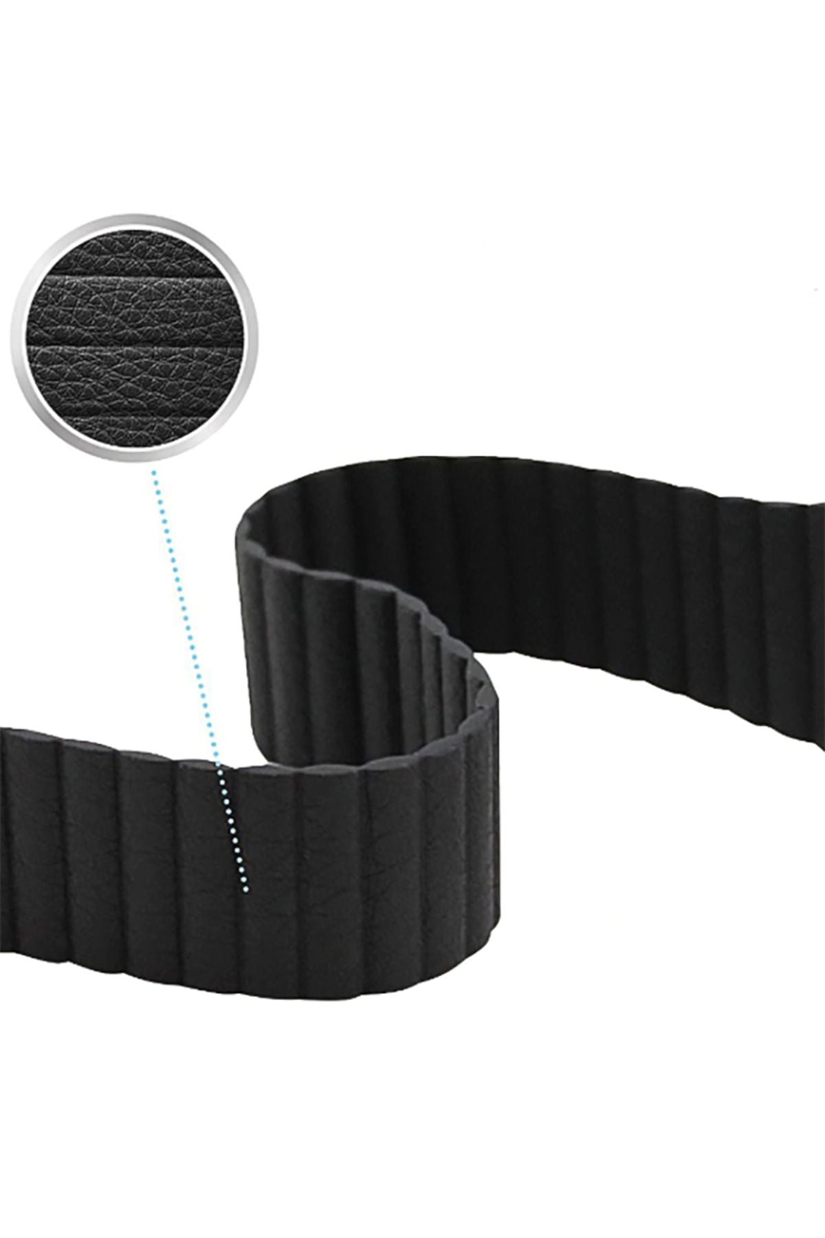 Watch Ultra 49mm Kordon Uyumlu KRD-09 Deri Lop Strap Kayış CLO- Mavi