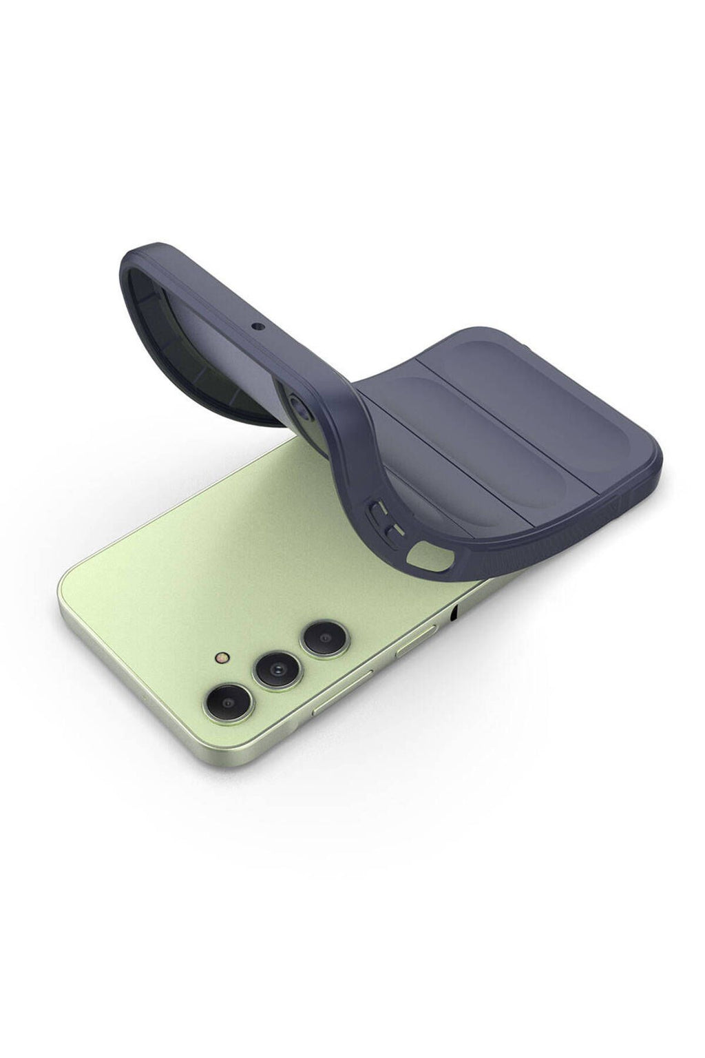 Galaxy A25 Kılıf Esnek TPU Oyuklu Arka Yüzey Tasarımlı TQR Etnik Silikon Kapak - Koyu Yeşil