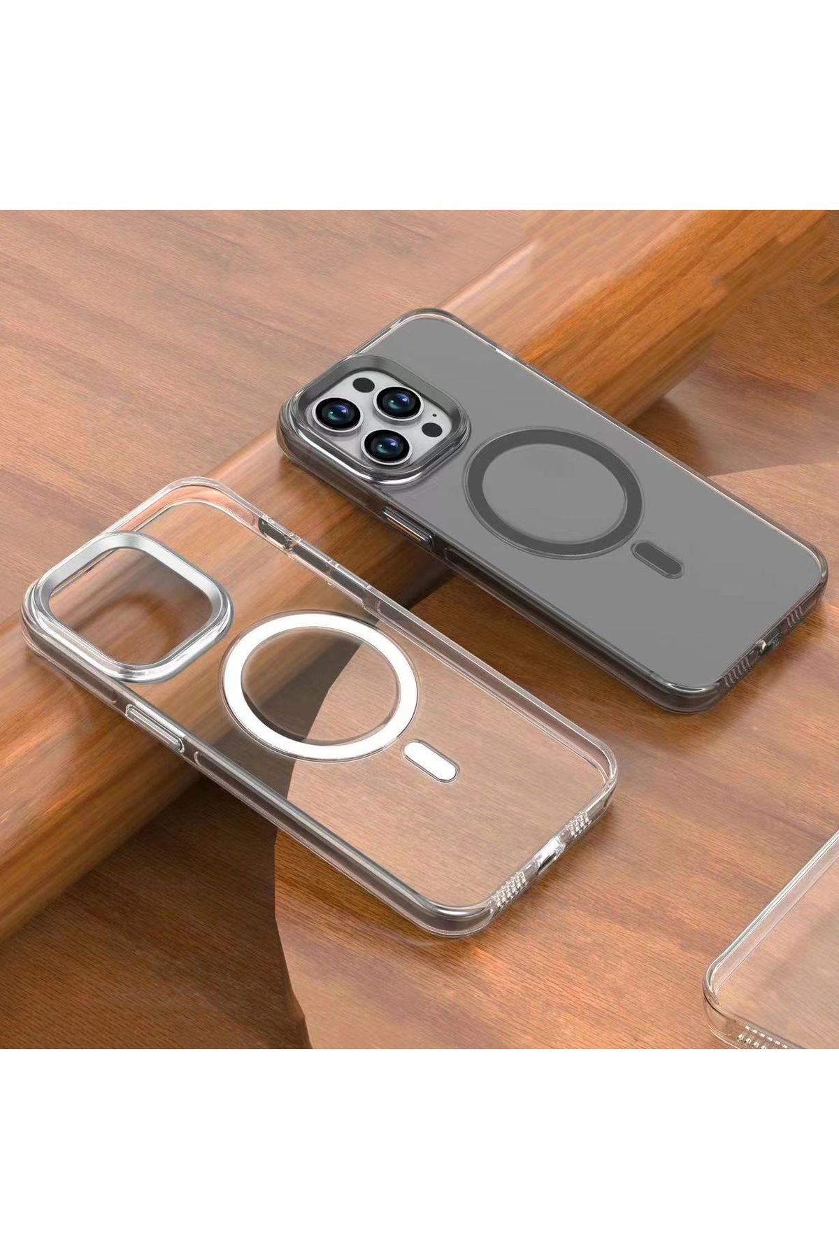 iPhone 15 Pro Max Uyumlu Zore Wireless Şarj Özellikli Şeffaf Efsane Kılıf-Renksiz