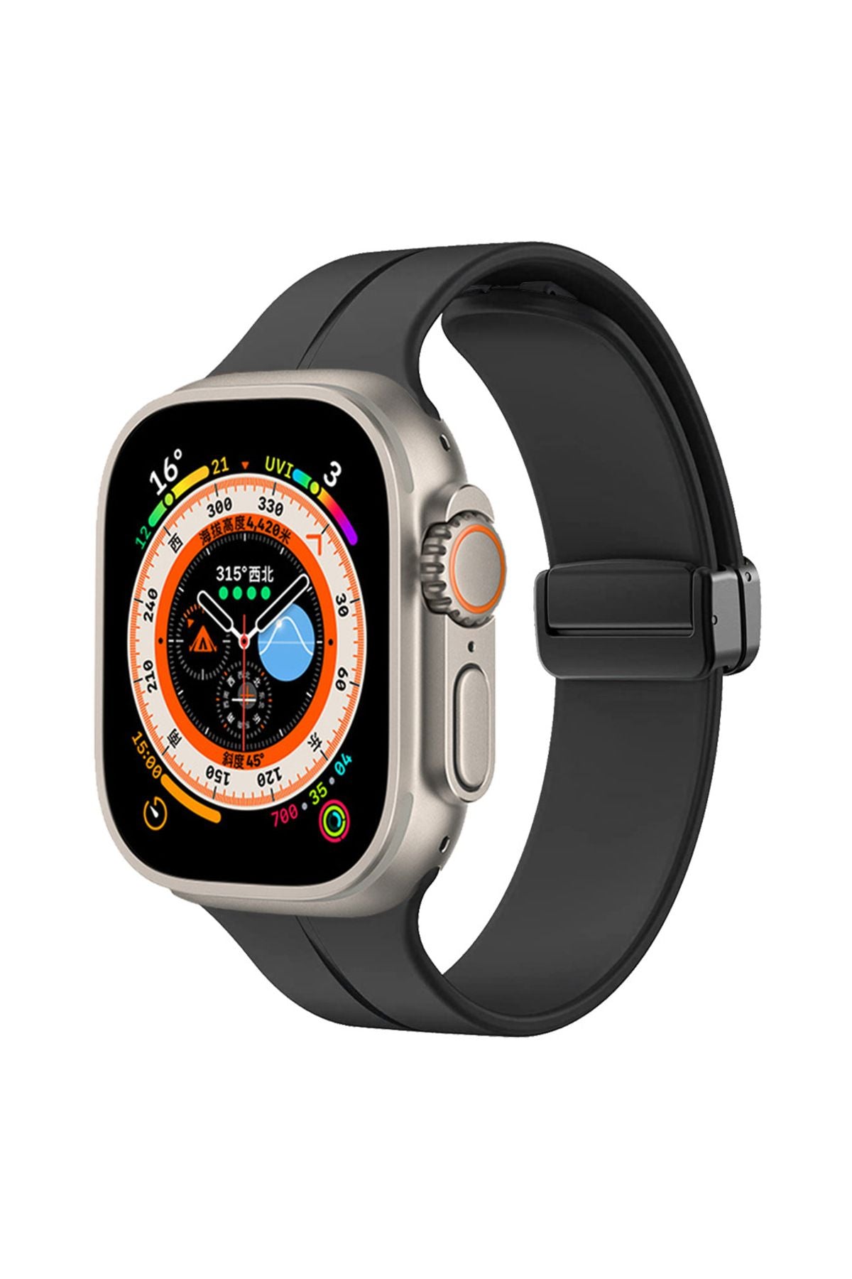Watch Ultra 49mm Uyumlu KRD-84 Uyumlu Zore Kordon-Koyu Yeşil