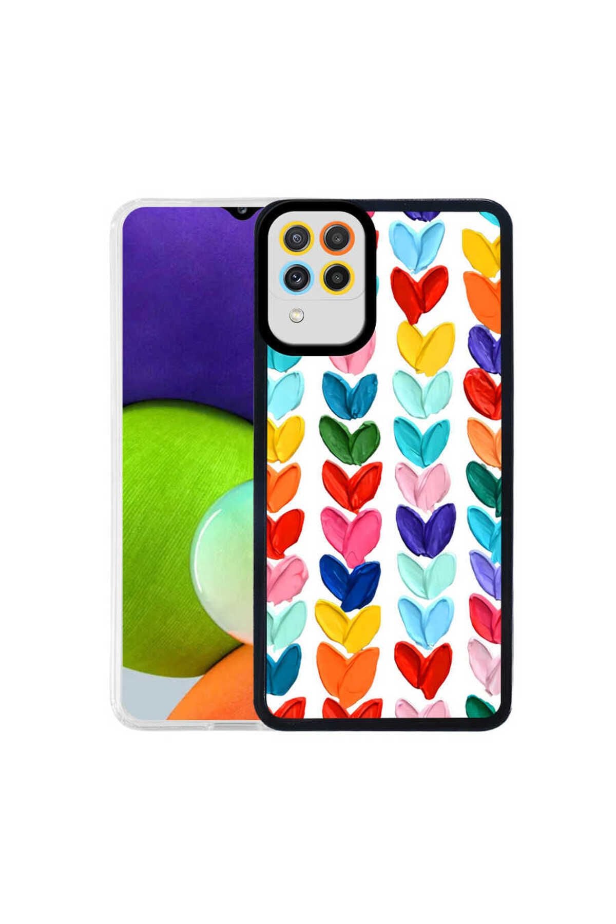 Galaxy A22 4G  Uyumlu Kılıf  M-Fit Desenli Kapak - Flower No4