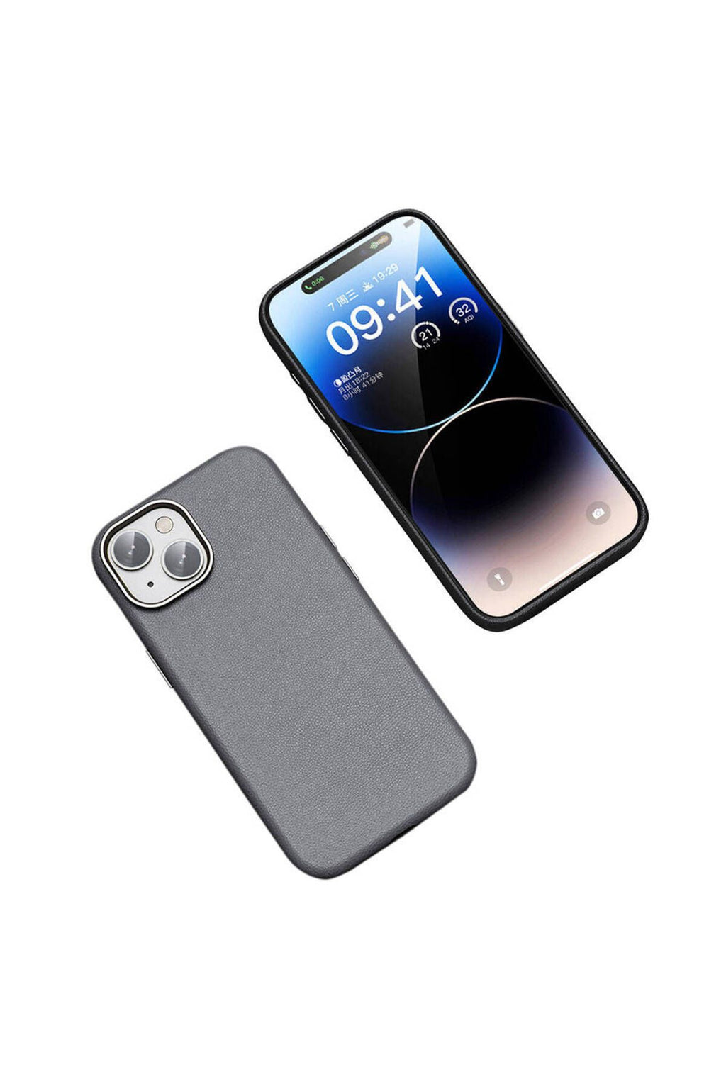 iPhone 15 Kılıf Magsafe Şarj Özellikli PU Deri Zore Adora Kapak-Koyu Gri