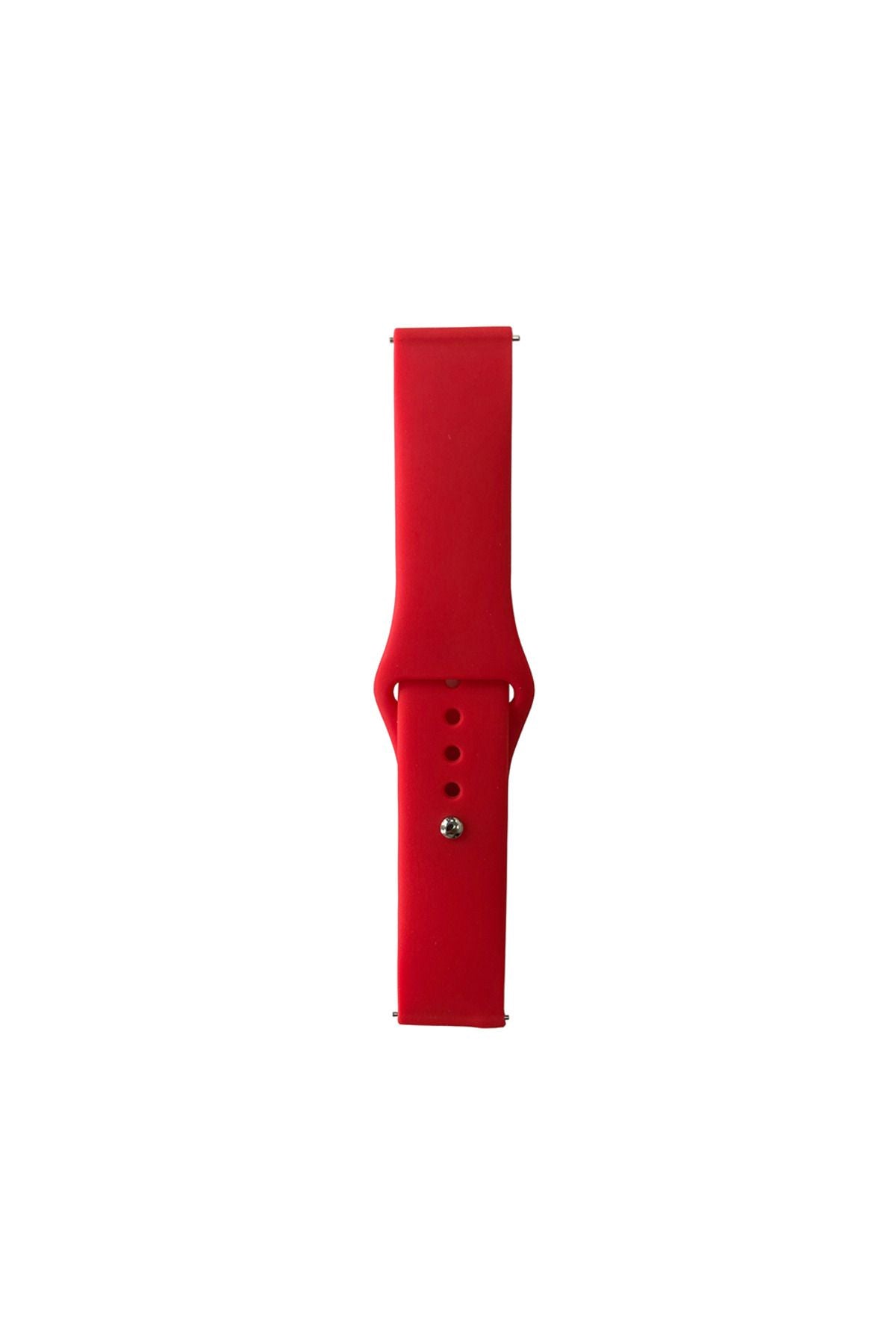 Galaxy Watch Active 2 44mm Band Serisi 20mm Klasik Kordon Silikon Strap Kayış-Brighr Red