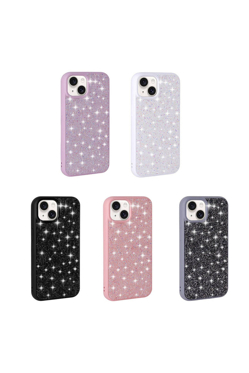 iPhone 15 Uyumlu Parlak Taşlı Tasarım Pırlanta Zore Kılıf-Pembe