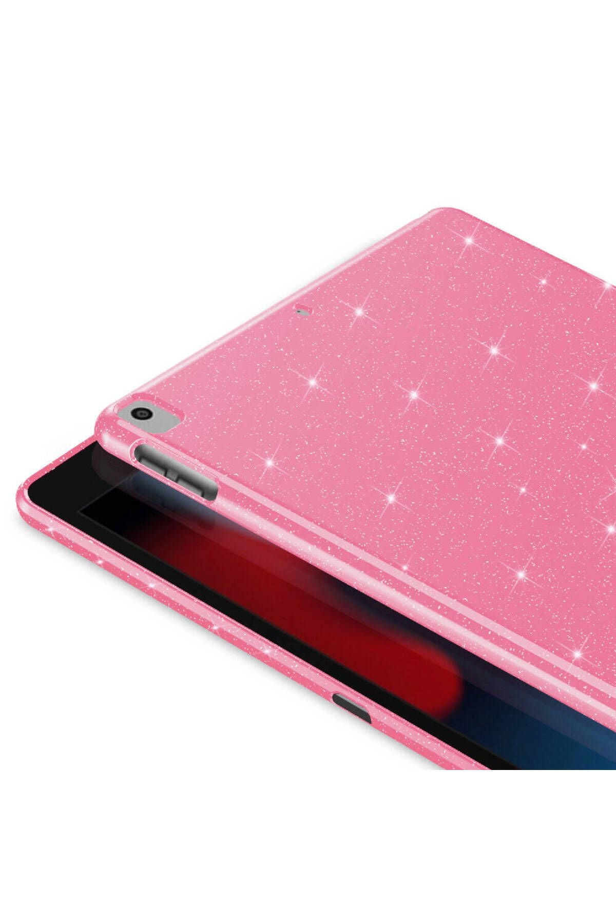 iPad Pro 10.5 (7 Nesil) Simli Parlak Görünümlü Uyumlu Zore Tablet Koton Kılıf-Pembe