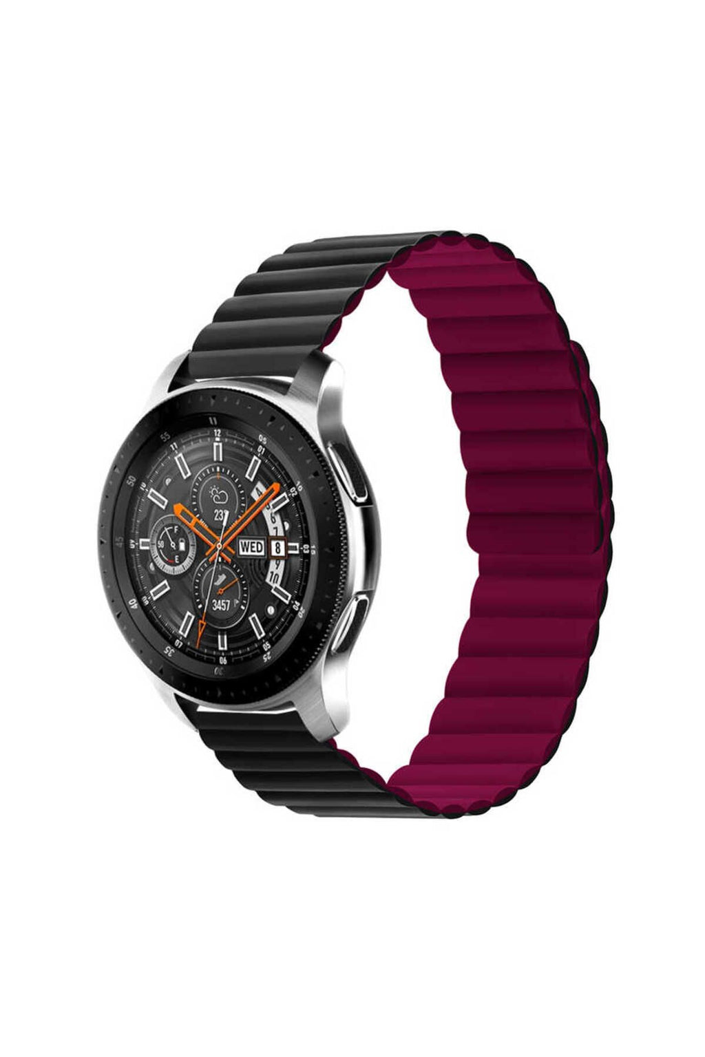 Galaxy Watch Active 2 44mm Uyumlu KRD-52 Kordon BLT Siyah-Kırmızı