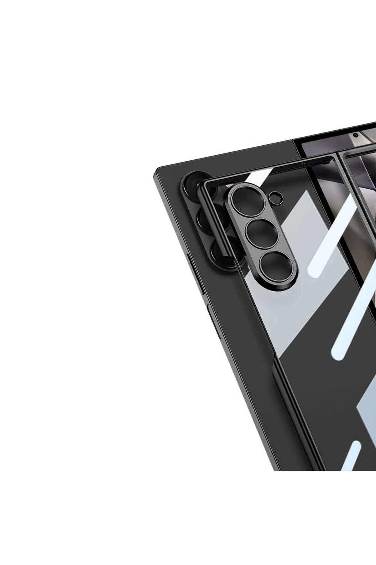 Galaxy Z Fold 6 Kılıf Zore Full Camlı Kıpta Kapak-Mavi