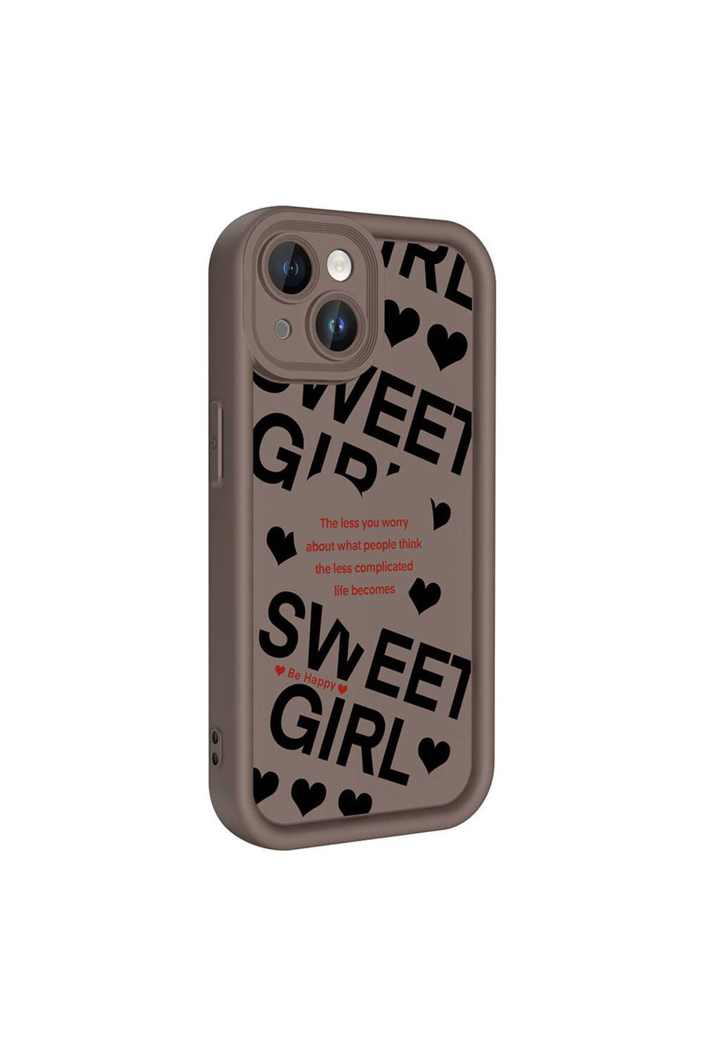 iPhone 15 Kılıf Kamera Korumalı Baskılı Arka Yüzey Zore Klas Kapak - Açık Kahve