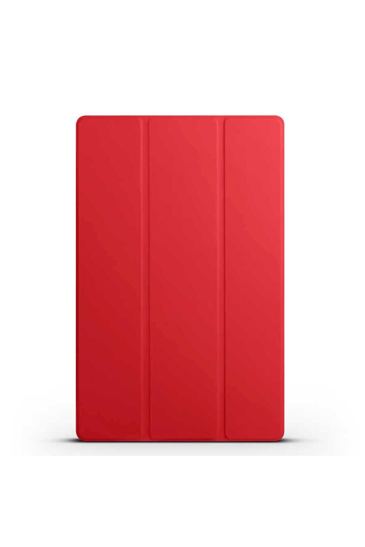 Galaxy Tab S8 Ultra SM-X900  Uyumlu Zore Smart Cover Standlı 1-1 Kılıf-Kırmızı