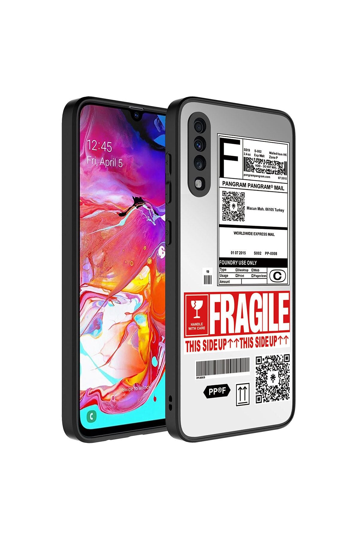 Galaxy A70 Kılıf Aynalı Desenli Kamera Korumalı Parlak Zore Mirror Kapak - Yazı