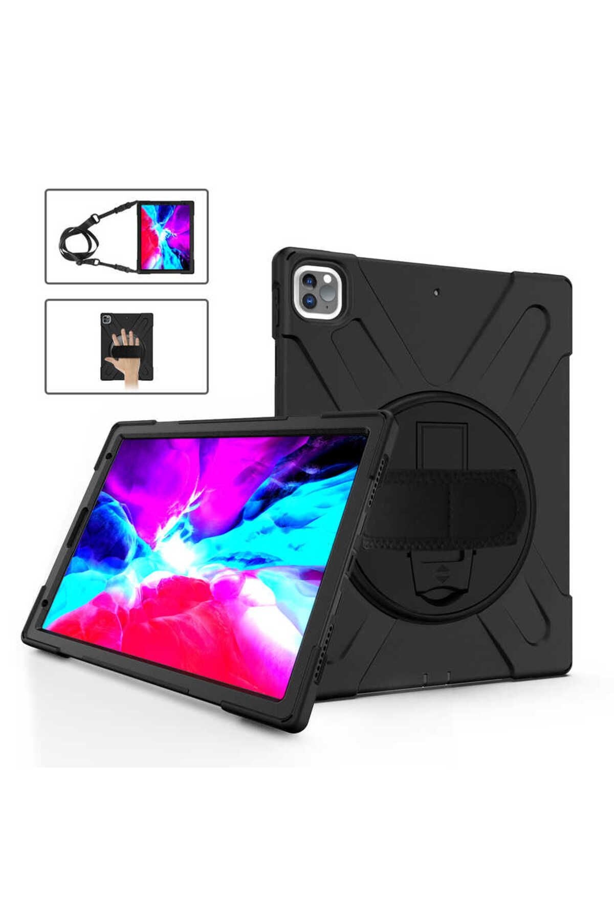 iPad Pro 12.9 2021 (5.Nesil) Zore Defender Tablet Silikon - Siyah