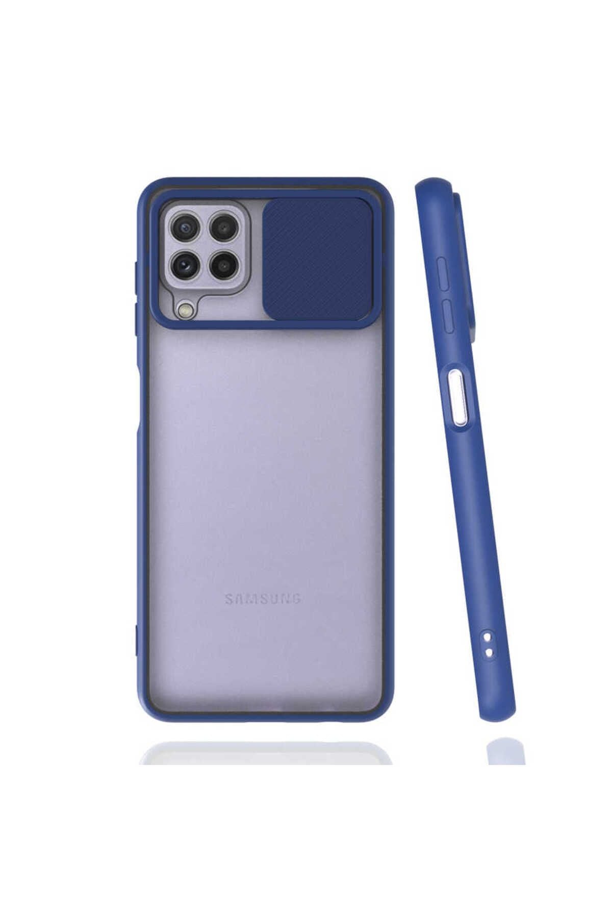 Galaxy A22 4G Kılıf RNTC Lensi Kapak - Turkuaz