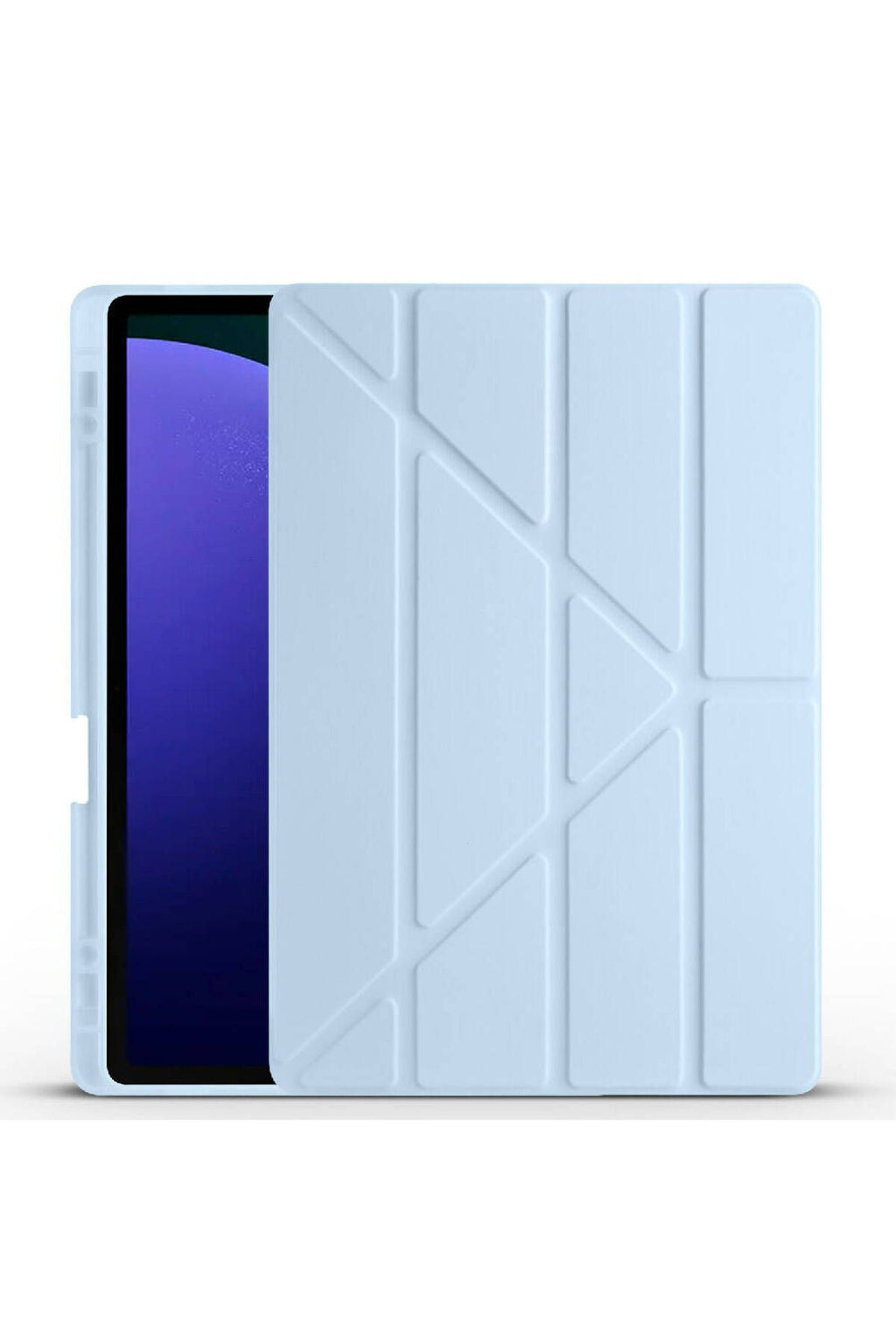 Galaxy Tab S9 Plus Kılıf  Uyumlu Zore Tri Folding Kalem Bölmeli Standlı Kılıf-Mor