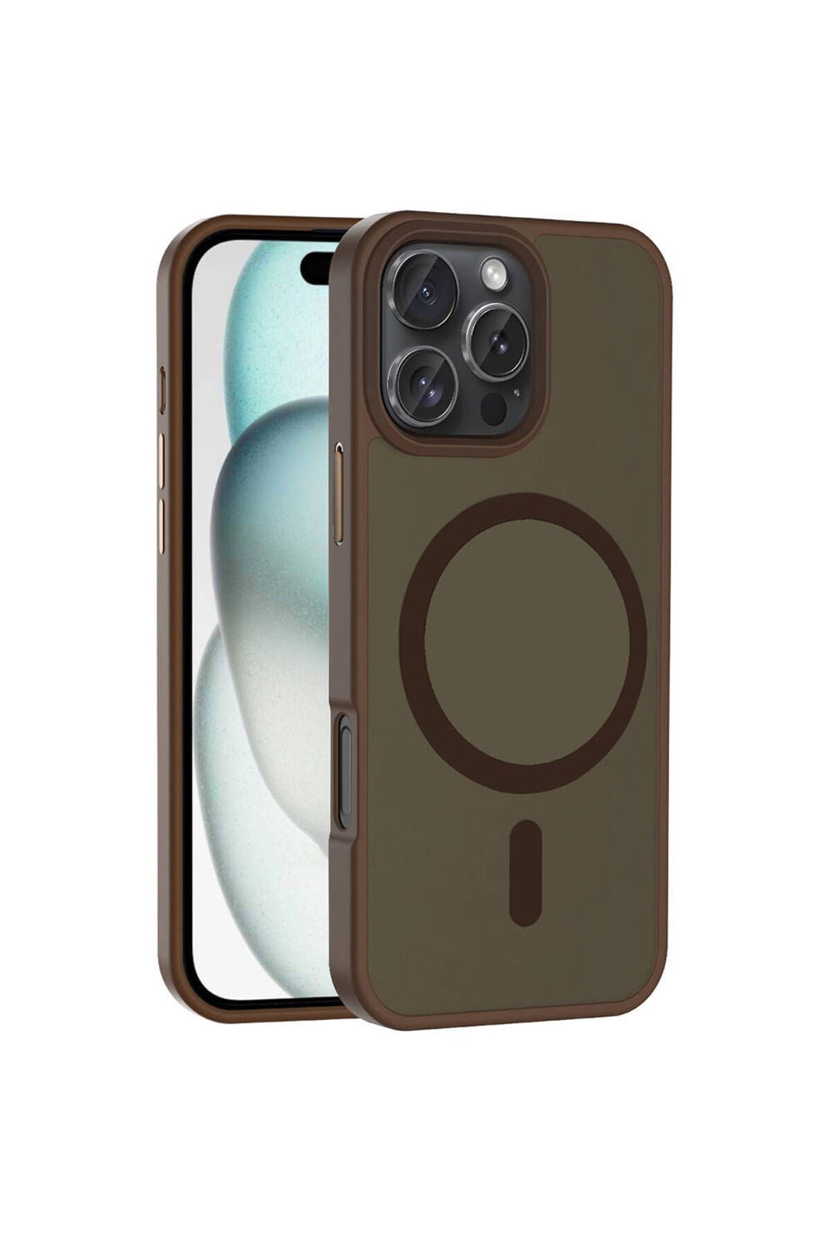 iPhone 16 Pro Max Kılıf Magsafe Şarj Özellikli Mat Arka Yüzey Zore Sio Kapak-Siyah