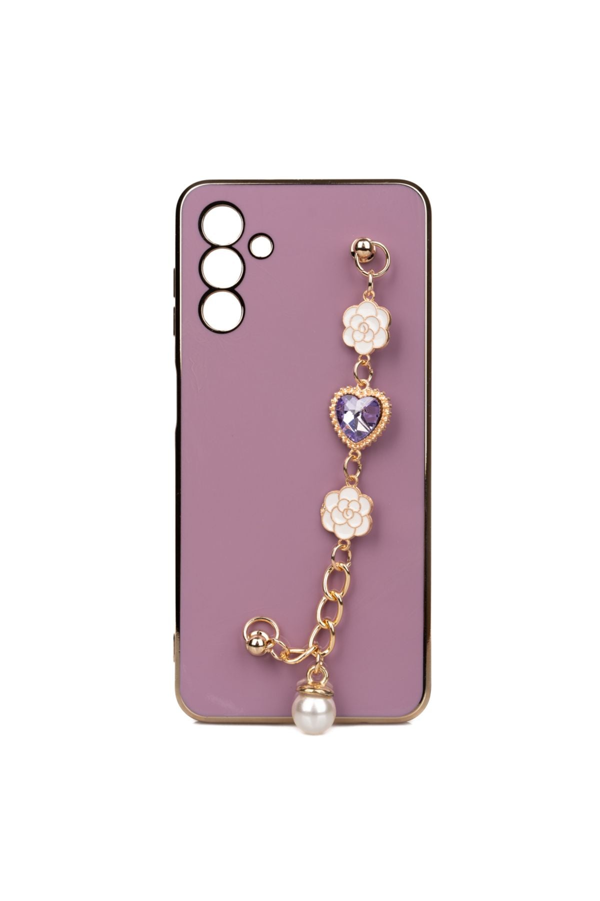 Galaxy A13 5G Kılıf El Tutamaçlı Kamera Korumalı Zore Taka Silikon Kapak - Mor