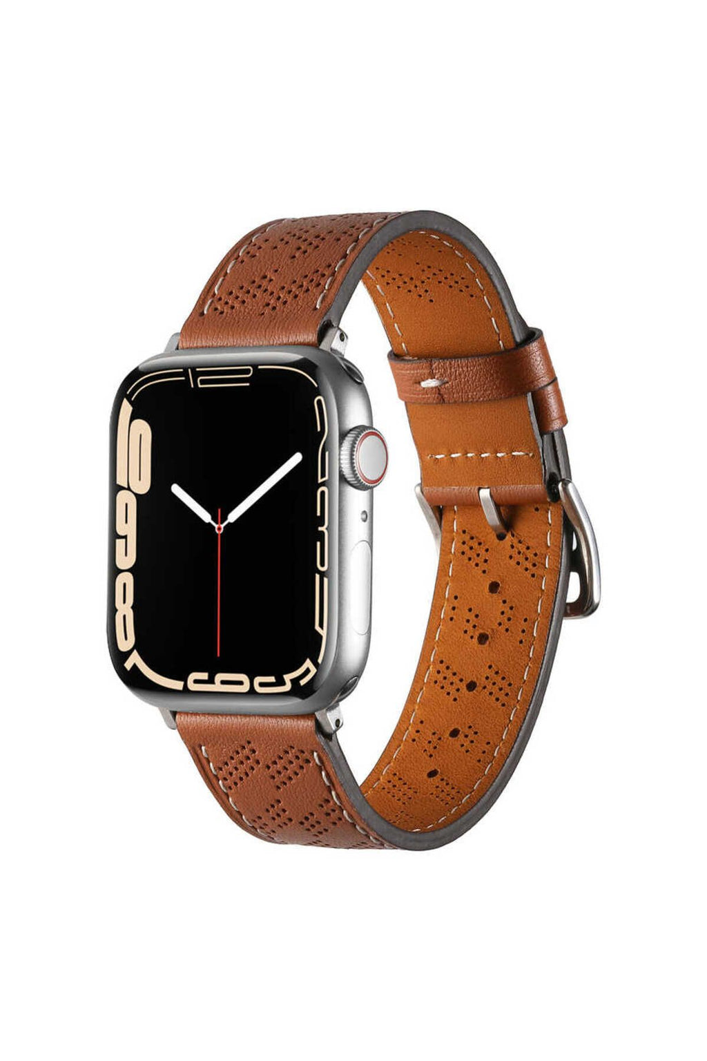 Watch 7 45mm Uyumlu KRD-76 PU Deri Kordon Strap Kayış CLO- Siyah