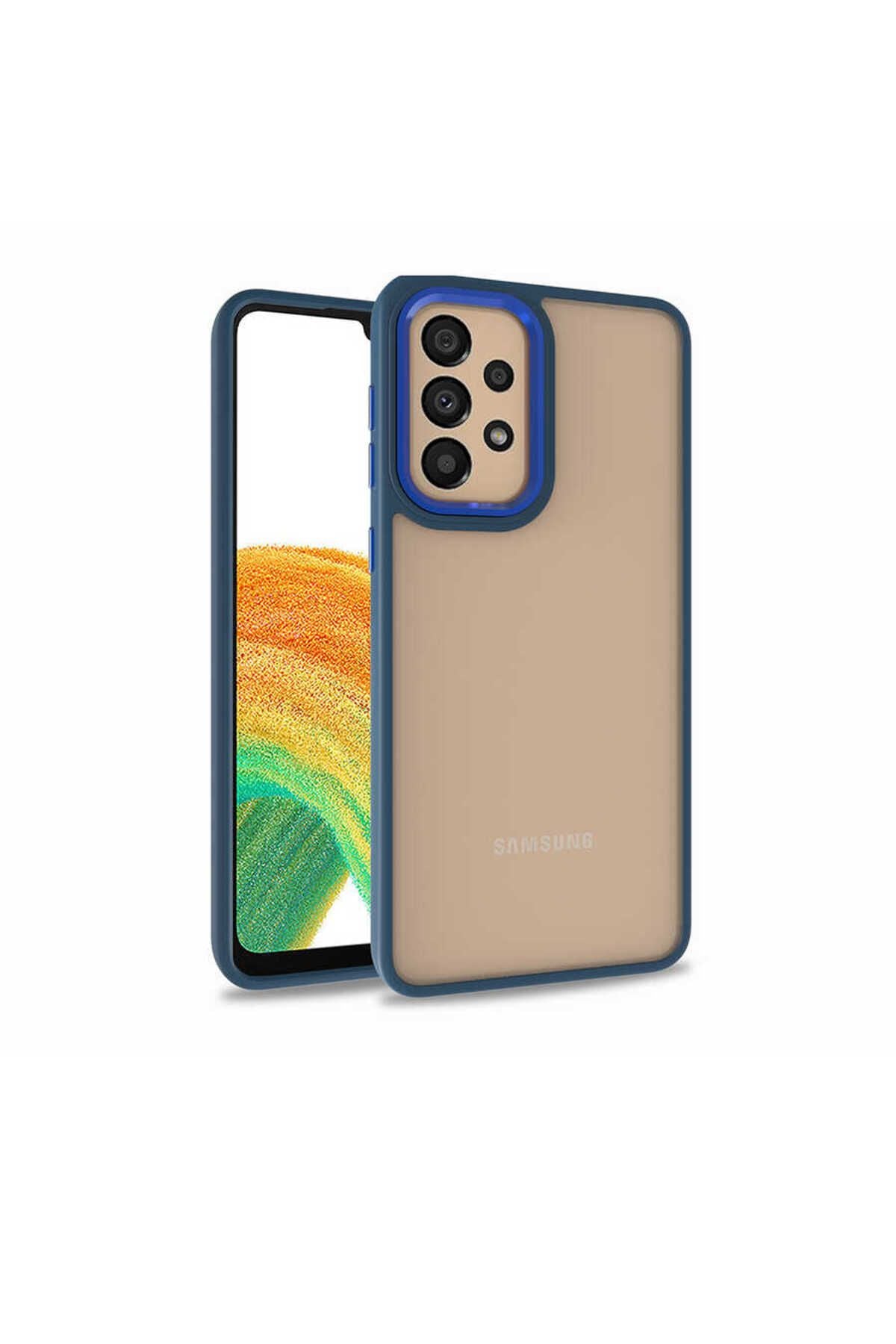 Galaxy A52 Kılıf Zore Flora Kapak - Mavi