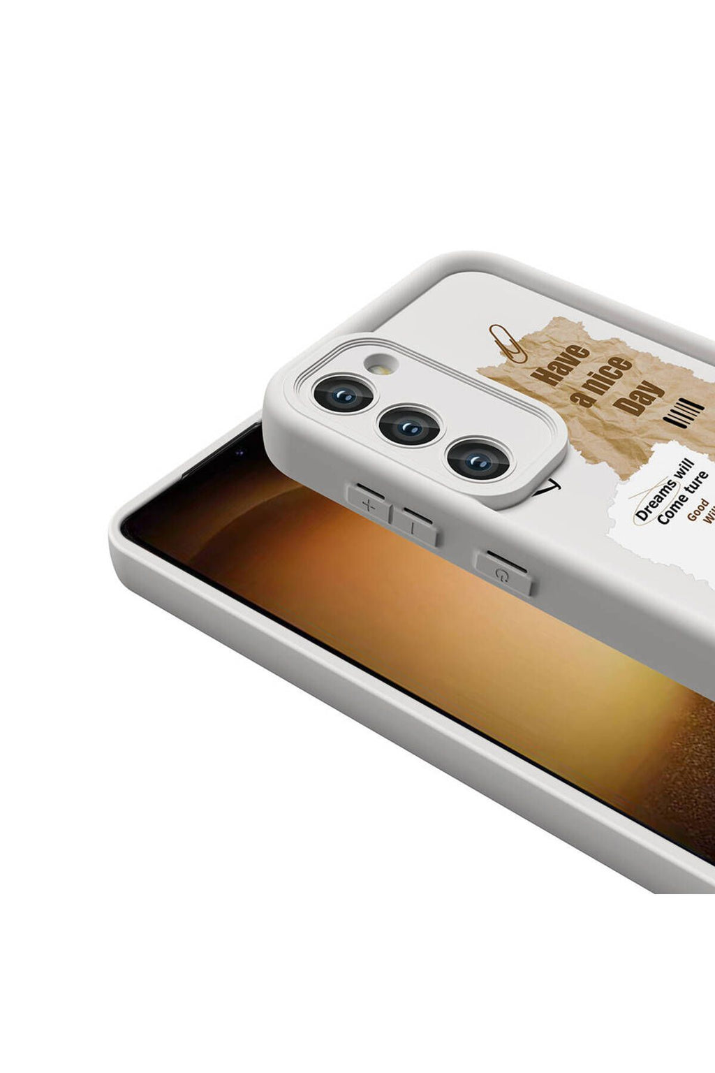 Galaxy S23 Kılıf Kamera Korumalı Baskılı Arka Yüzey Zore Klas Kapak - Koyu Kahve