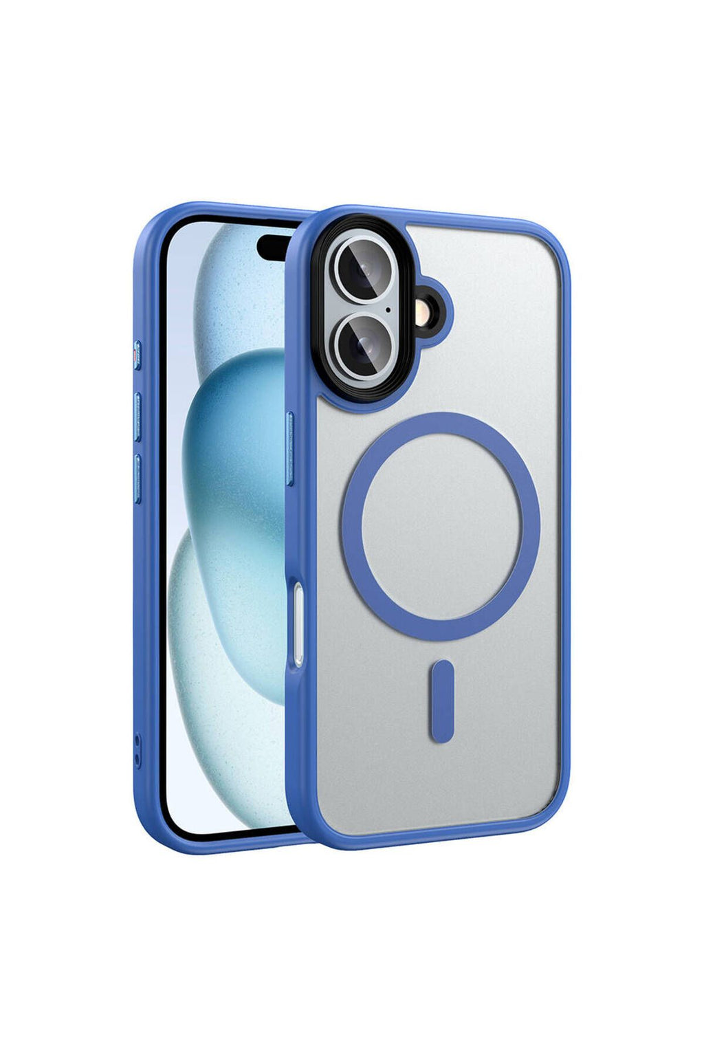 Apple iPhone 16 Kılıf Mat Arka Yüzey Wireless Şarj Özellikli Zore Flet Magsafe Kapak-Gümüş