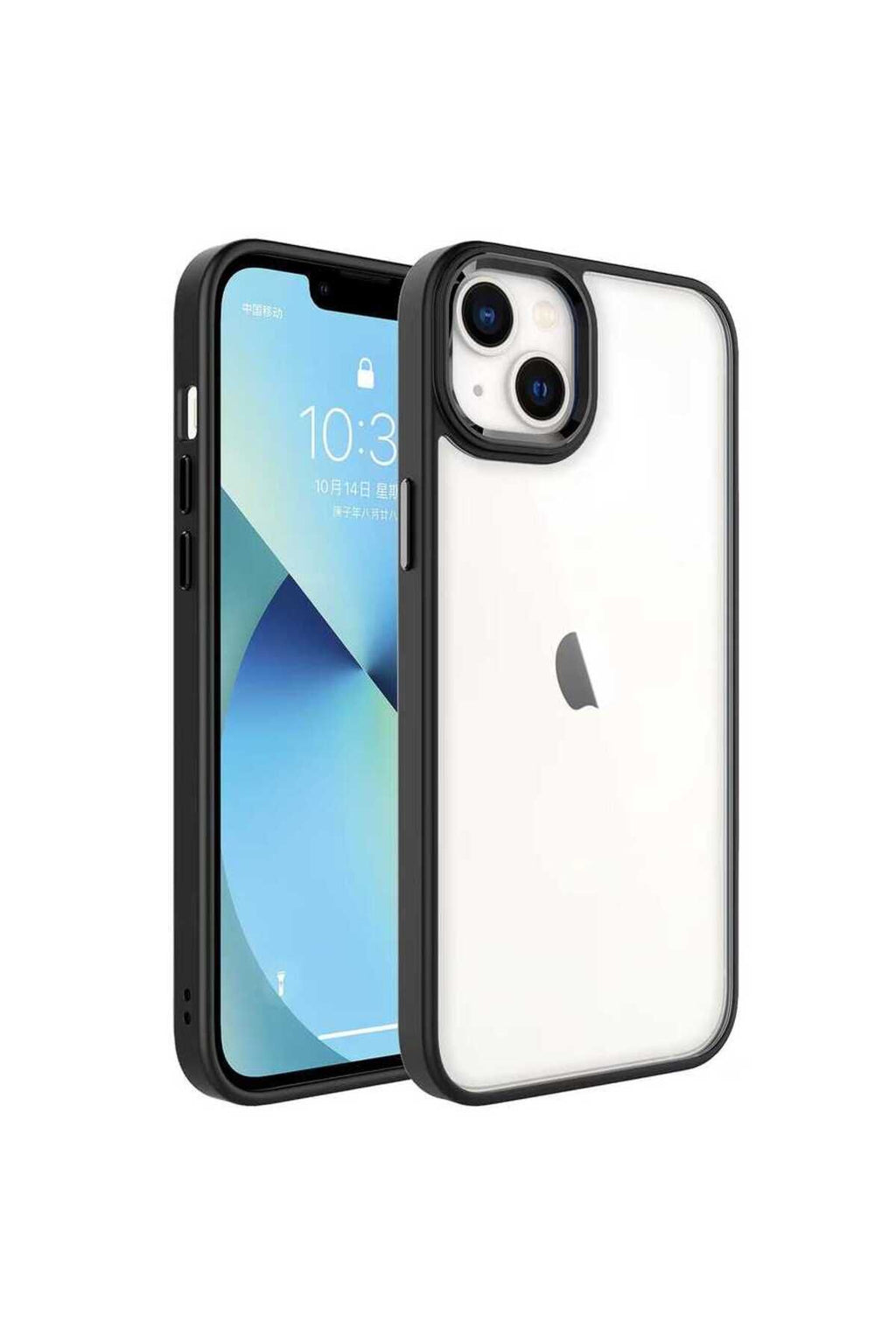 iPhone 14 Uyumlu Zore Krom Kılıf-Siyah