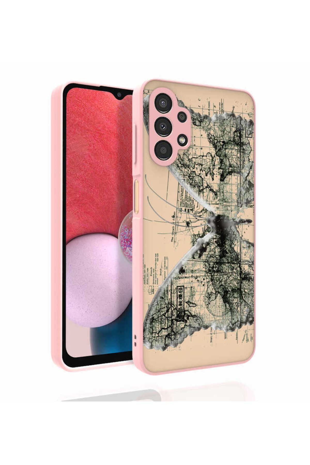 Galaxy A13 4G Kılıf Desenli Kamera Korumalı Parlak Zore Nora Kapak - NO4