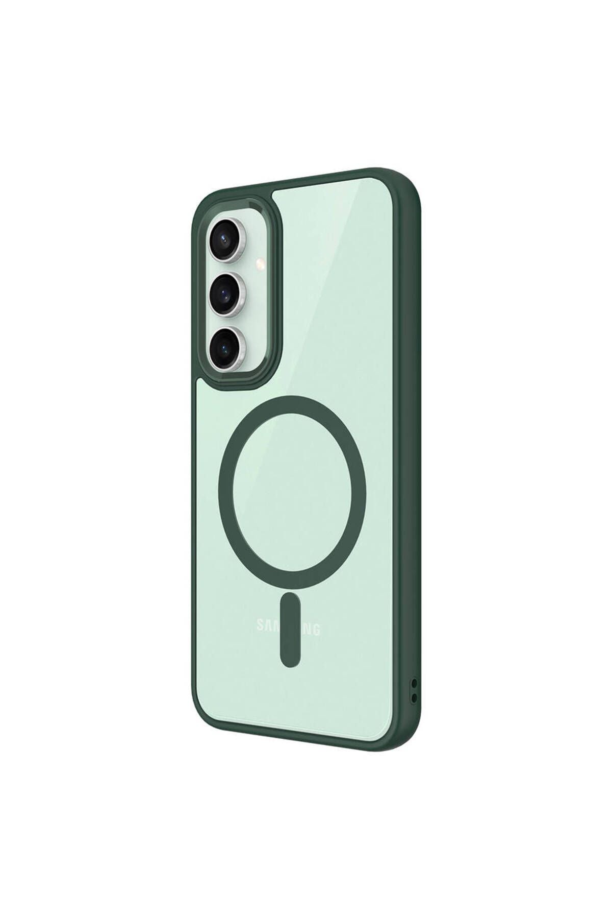 Galaxy S23 FE Kılıf Wireless Şarj Özellikli Zore Krom Magsafe Silikon Kapak - Lacivert