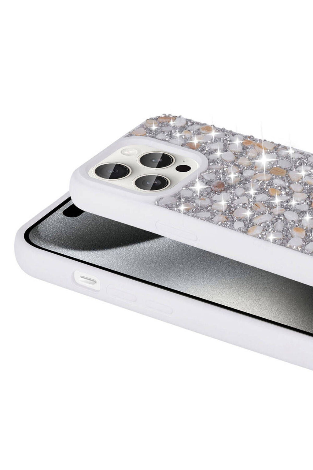 iPhone 15 Pro Max Uyumlu Parlak Taşlı Tasarım Zore Linea Kılıf-Açık Yeşil