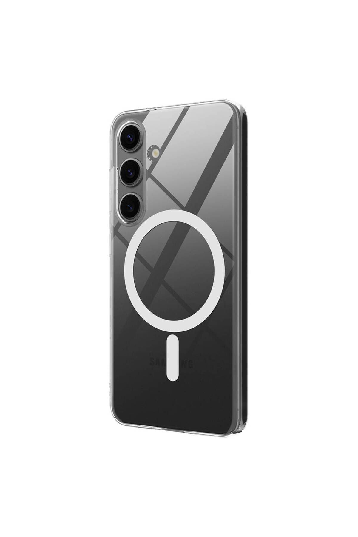 Galaxy S25 Kılıf Kamera Korumalı Magsafe Sert PC Zore Porto Kapak - Şeffaf