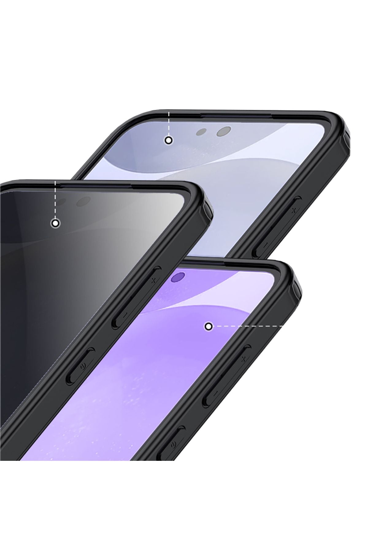 Galaxy S25 Uyumlu Kılıf Kamera Korumalı Şeffaf Arka Yüzey Zore New Roll Kapak-Siyah