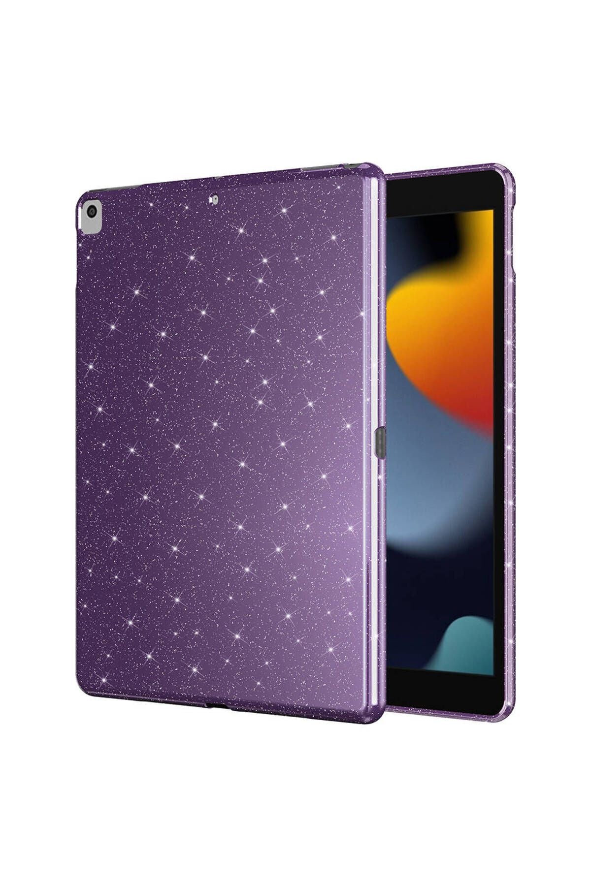 iPad Pro 10.5 (7 Nesil) Simli Parlak Görünümlü Zore Tablet Koton Kılıf - Derin Mor