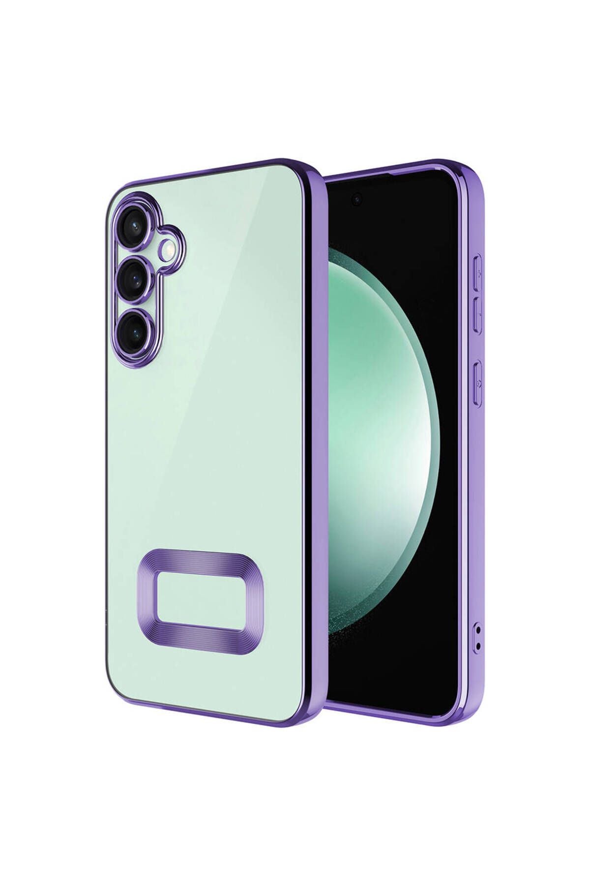 Galaxy S24 Plus Kılıf Kamera Korumalı Logo Gösteren Zore Omega Kapak - Sierra Mavi