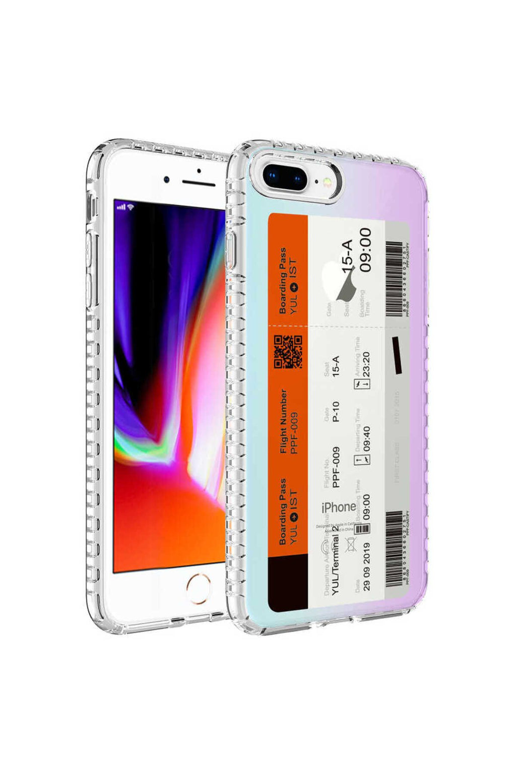 iPhone 8 Plus Kılıf Airbag Kenarlı Renkli Desenli Silikon Zore Elegans Kapak - NO1