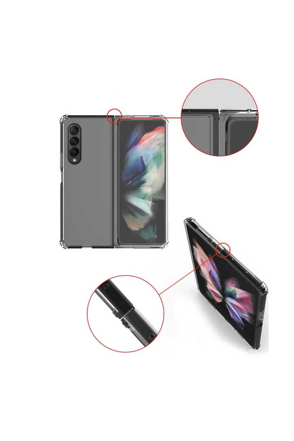 Galaxy Z Fold 3 Uyumlu Zore Nitro Anti Shock Silikon-Renksiz