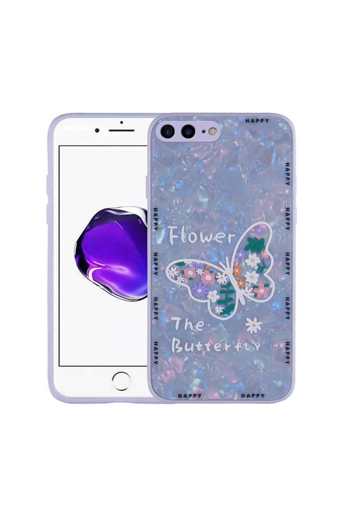 iPhone 8 Plus Kılıf Desenli Sert Silikon Zore Mumila Kapak - White Bear