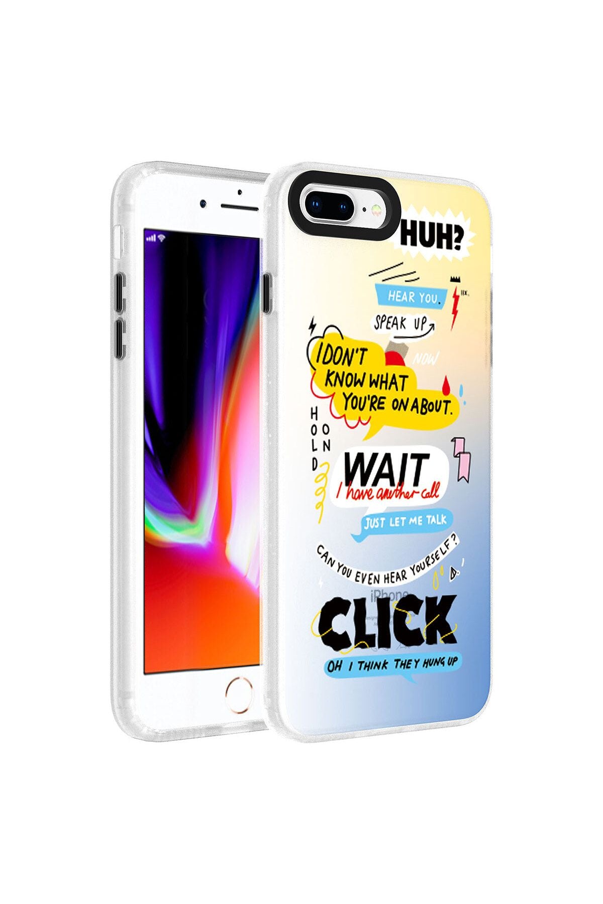 iPhone 8 Plus  Uyumlu Kılıf Desenli Dragon Sert Kapak - Kelimeler