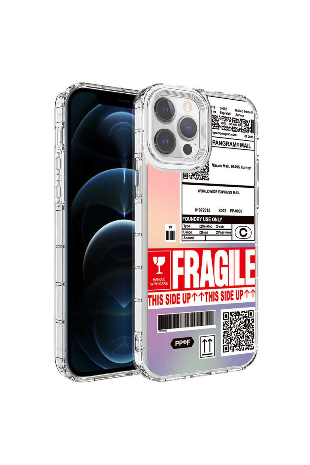 iPhone 14 Pro Uyumlu Kamera Korumalı Renkli Desenli Sert Silikon Korn Kılıf-NO12