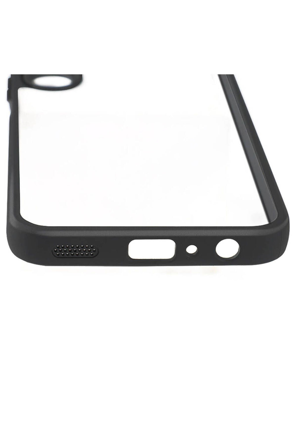 Galaxy A15 Kılıf Kamera Korumalı Şeffaf Arka Yüzey Zore New Roll Kapak - Siyah