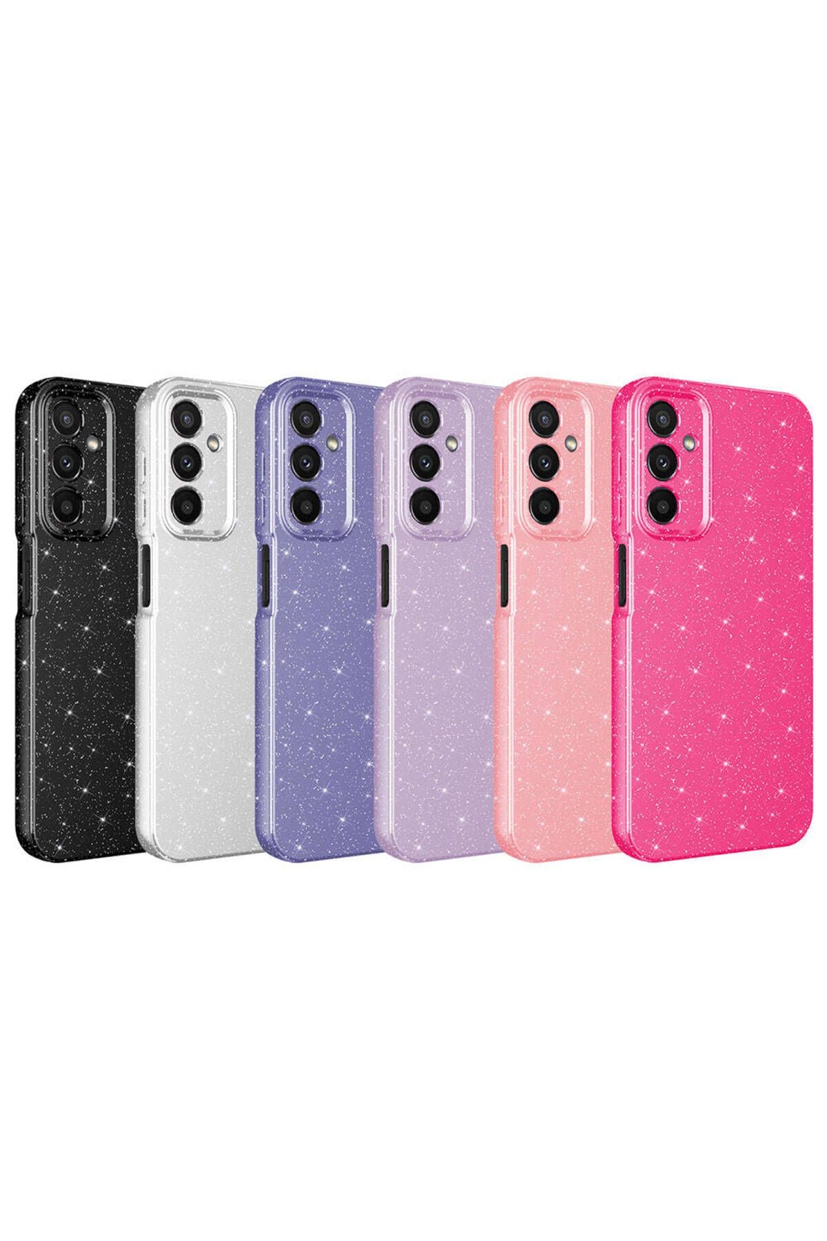 Galaxy A15 Kılıf Kamera Korumalı Simli Lüks Zore Koton Kapak - Pembe