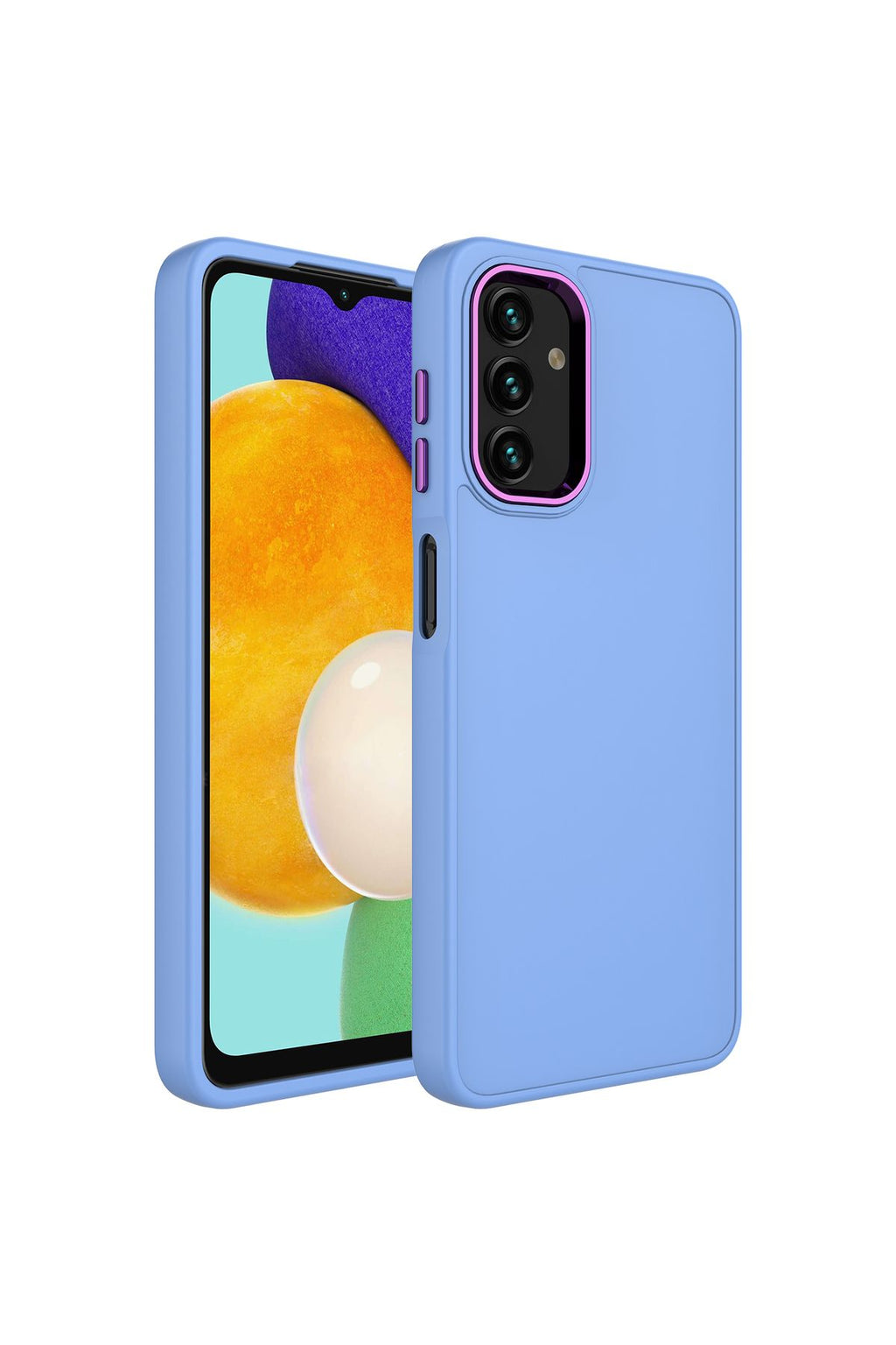 Galaxy A04 Kılıf Metal Çerçeve ve Buton Tasarımlı Silikon Zore Luna Kapak - Siyah