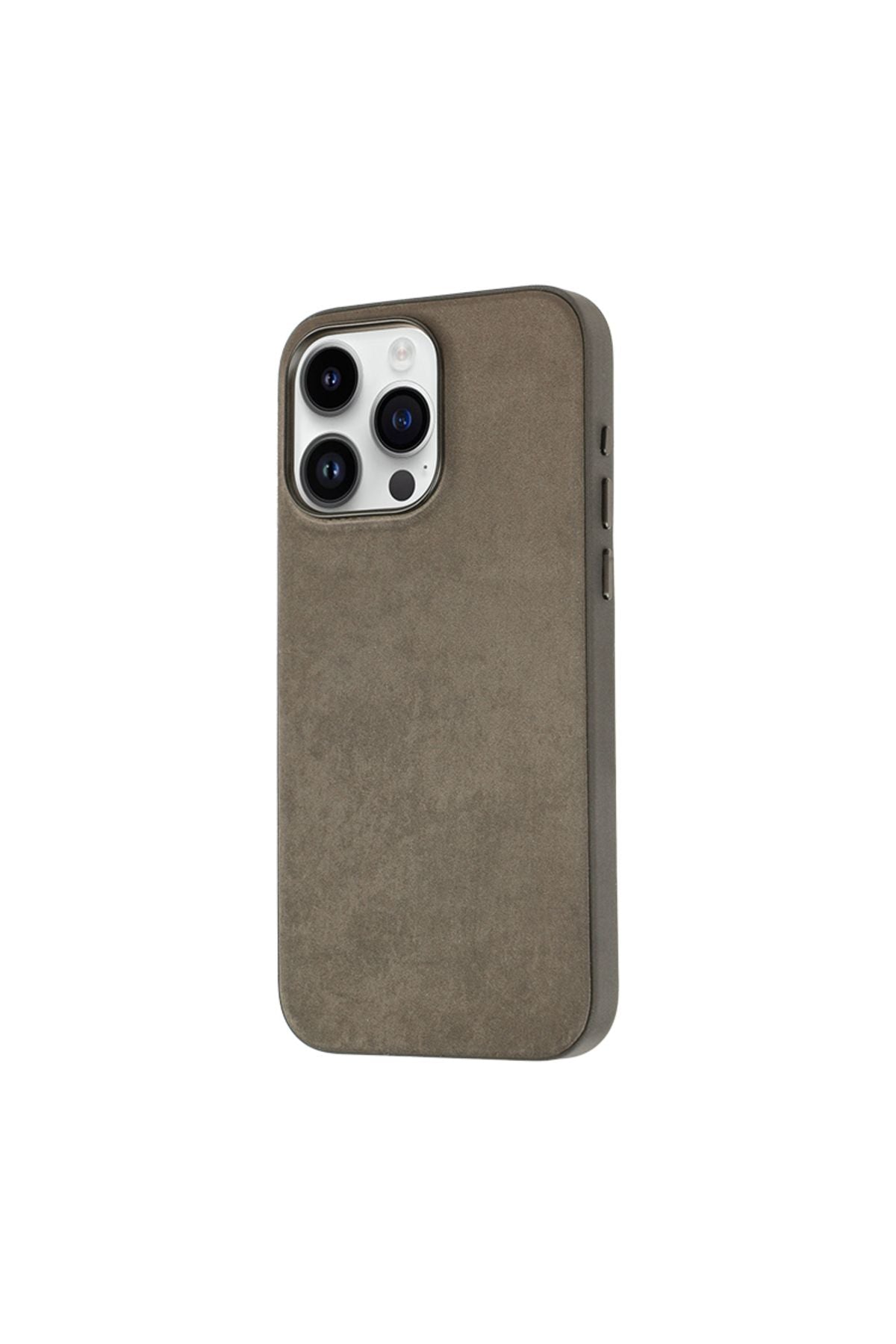 iPhone 15 Pro Uyumlu Zore Mikro Fiber Mimoza Kılıf-Kahverengi