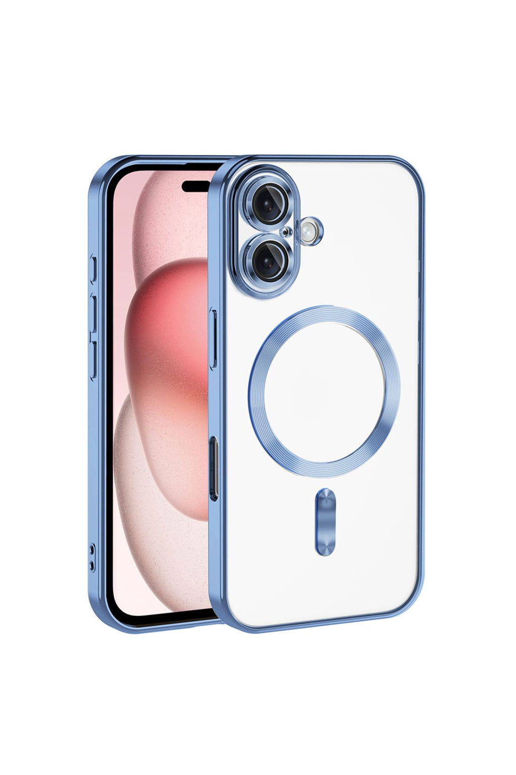 iPhone 16 Uyumlu Kılıf Kamera Korumalı Magsafe Wireless Şarj Özellikli Demre Kapak - Sierra Mavi